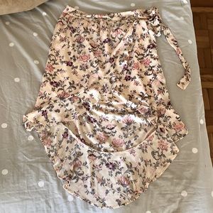 Flower Print Medium Flare Pink Skirt